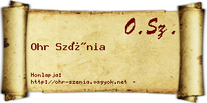 Ohr Szénia névjegykártya